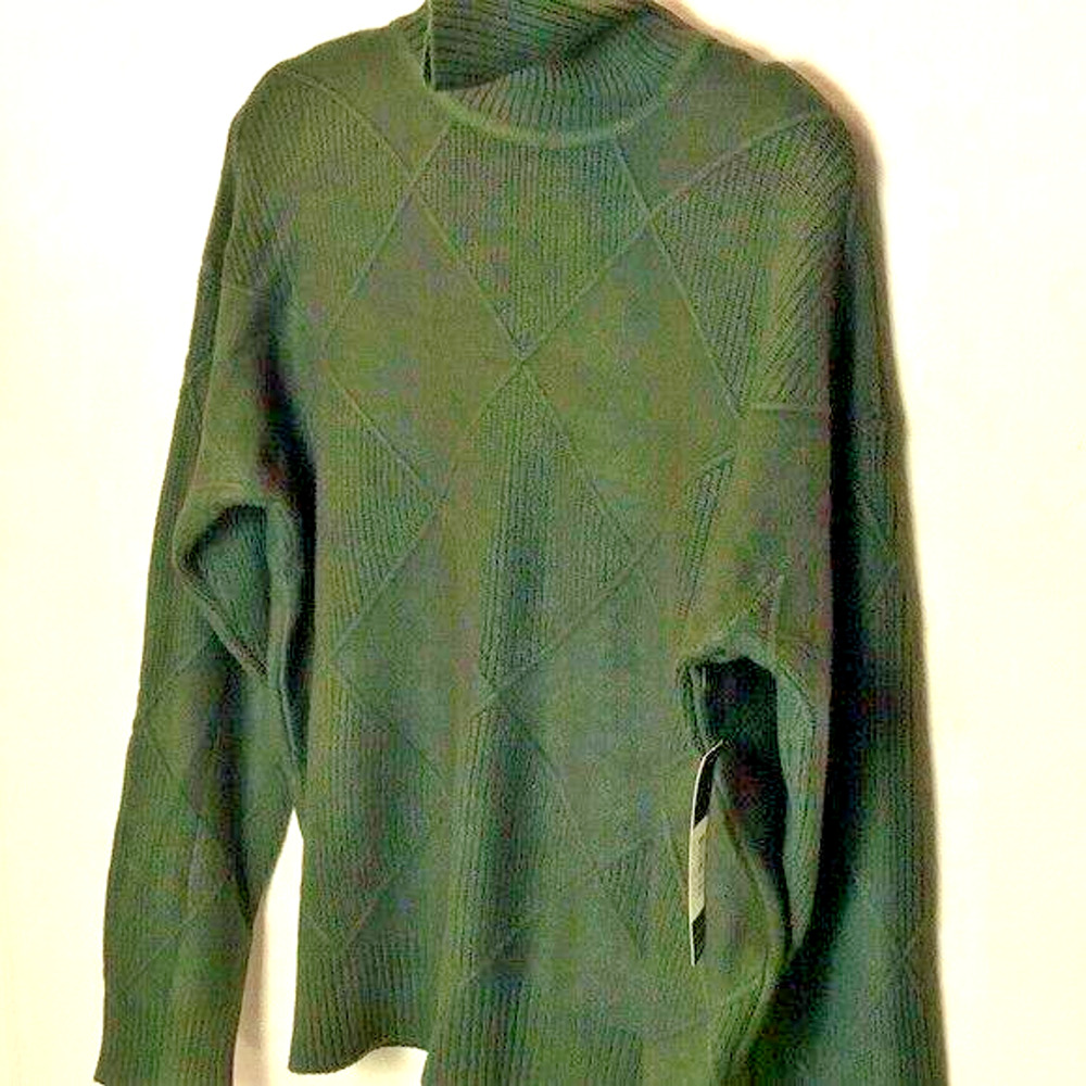 CYRUS LOVELY KNIT SWEATER Color-Olive Green Size Large NWT